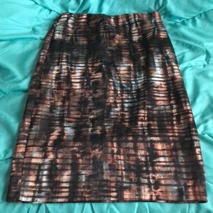 Brown and Blue Pencil Skirt!